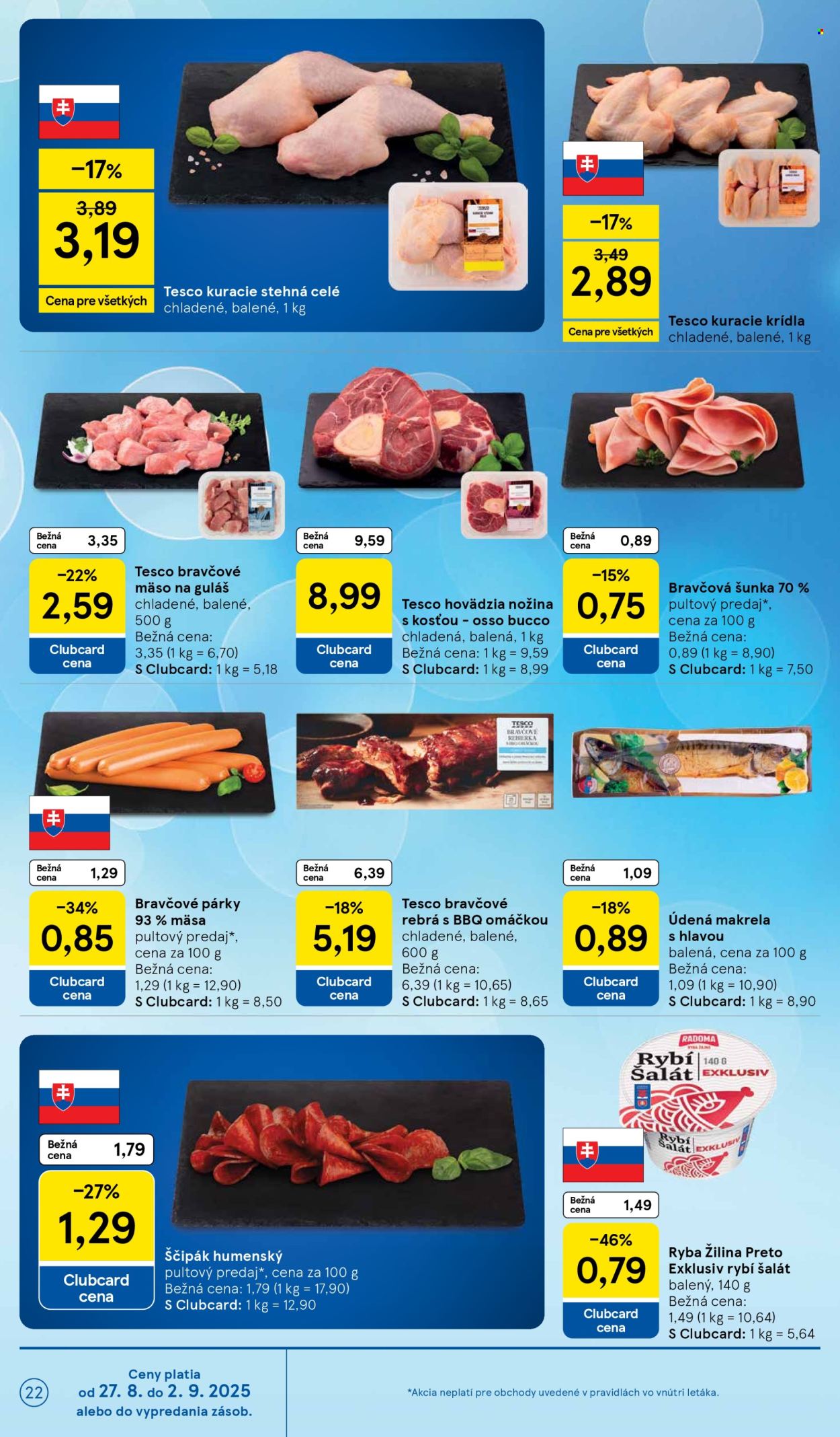 Leták TESCO - 27.8.2025 - 2.9.2025. Strana 22