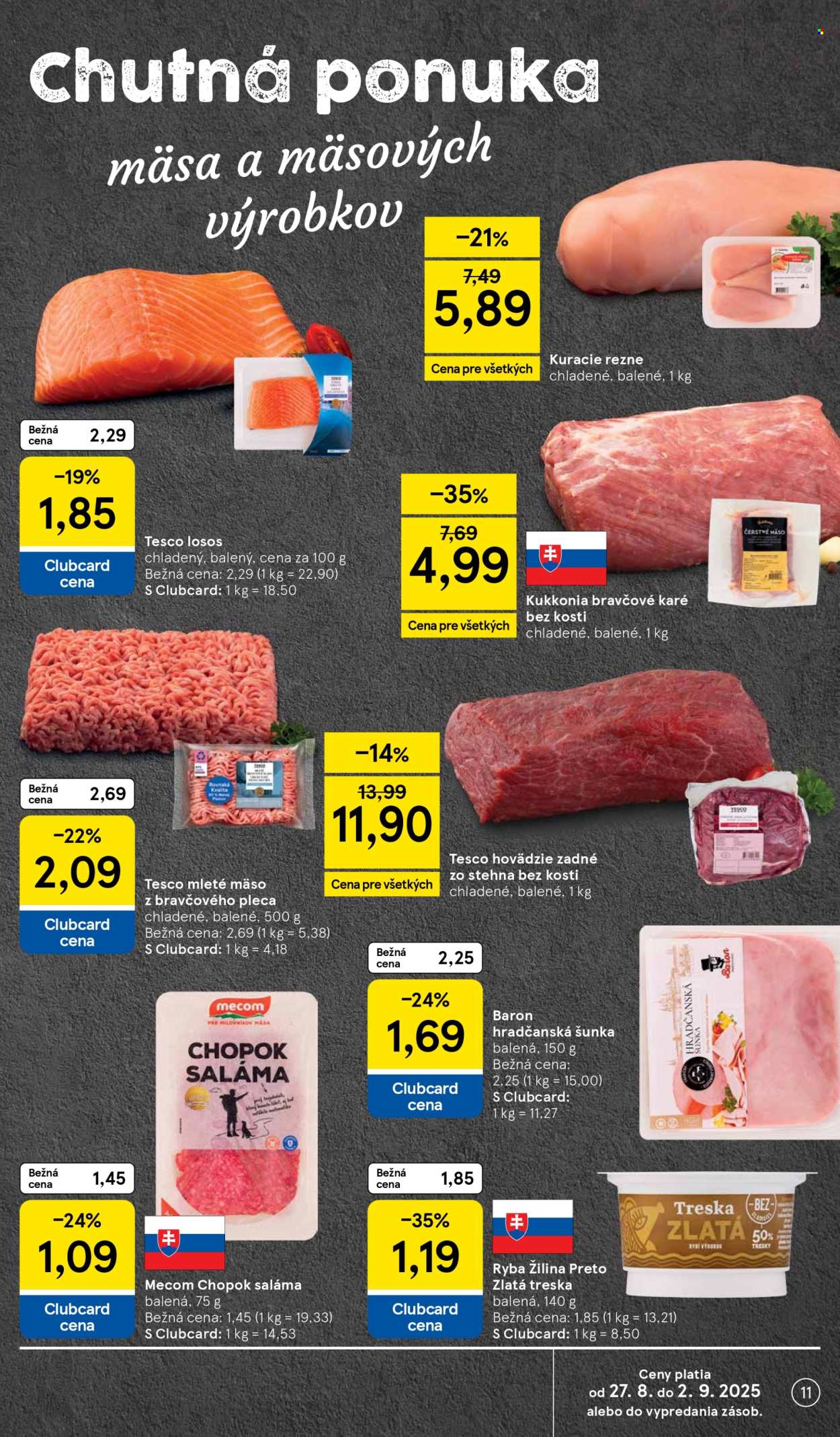 Leták TESCO supermarket - 27.8.2025 - 2.9.2025. Strana 11