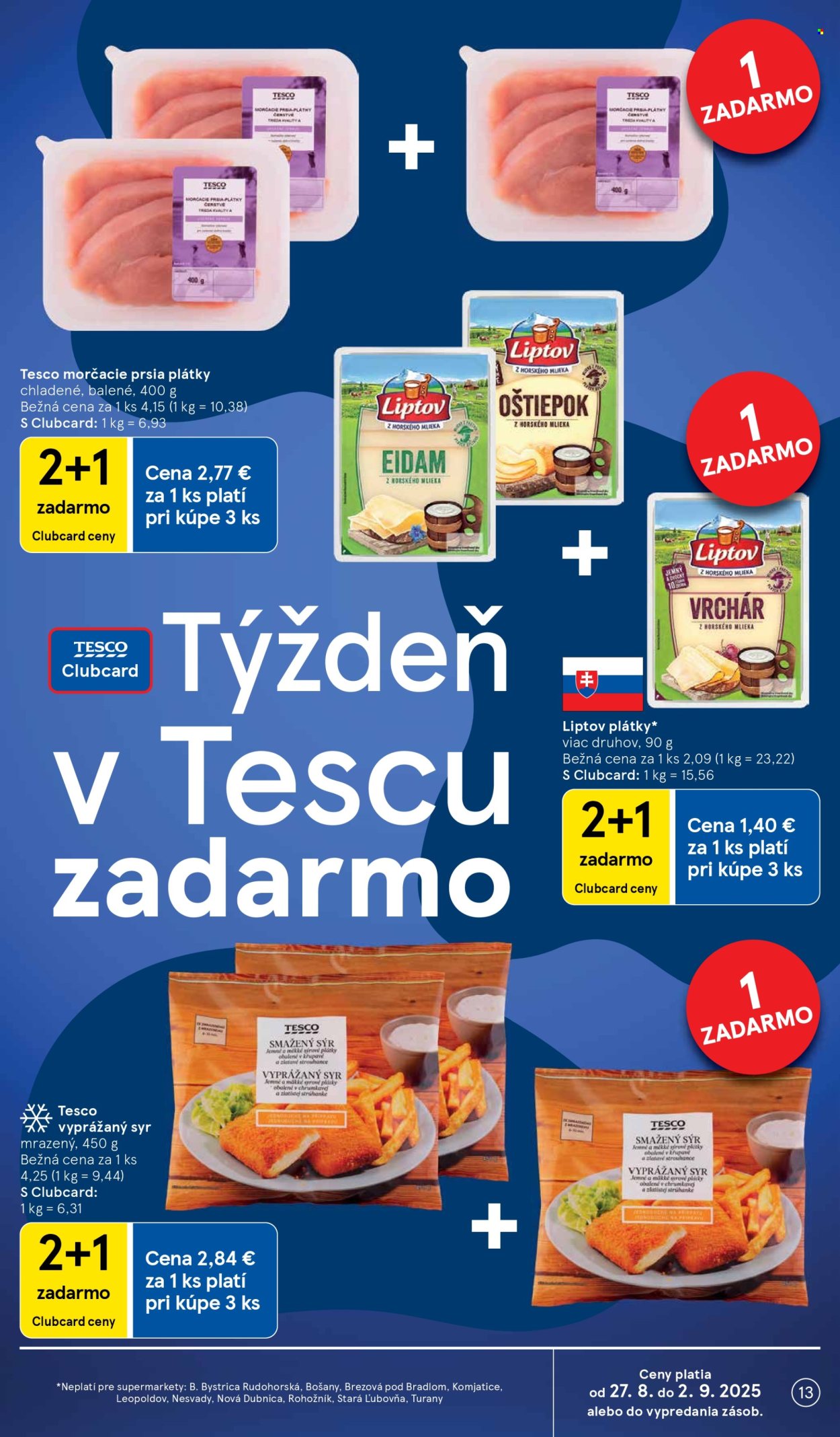 Leták TESCO supermarket - 27.8.2025 - 2.9.2025. Strana 13