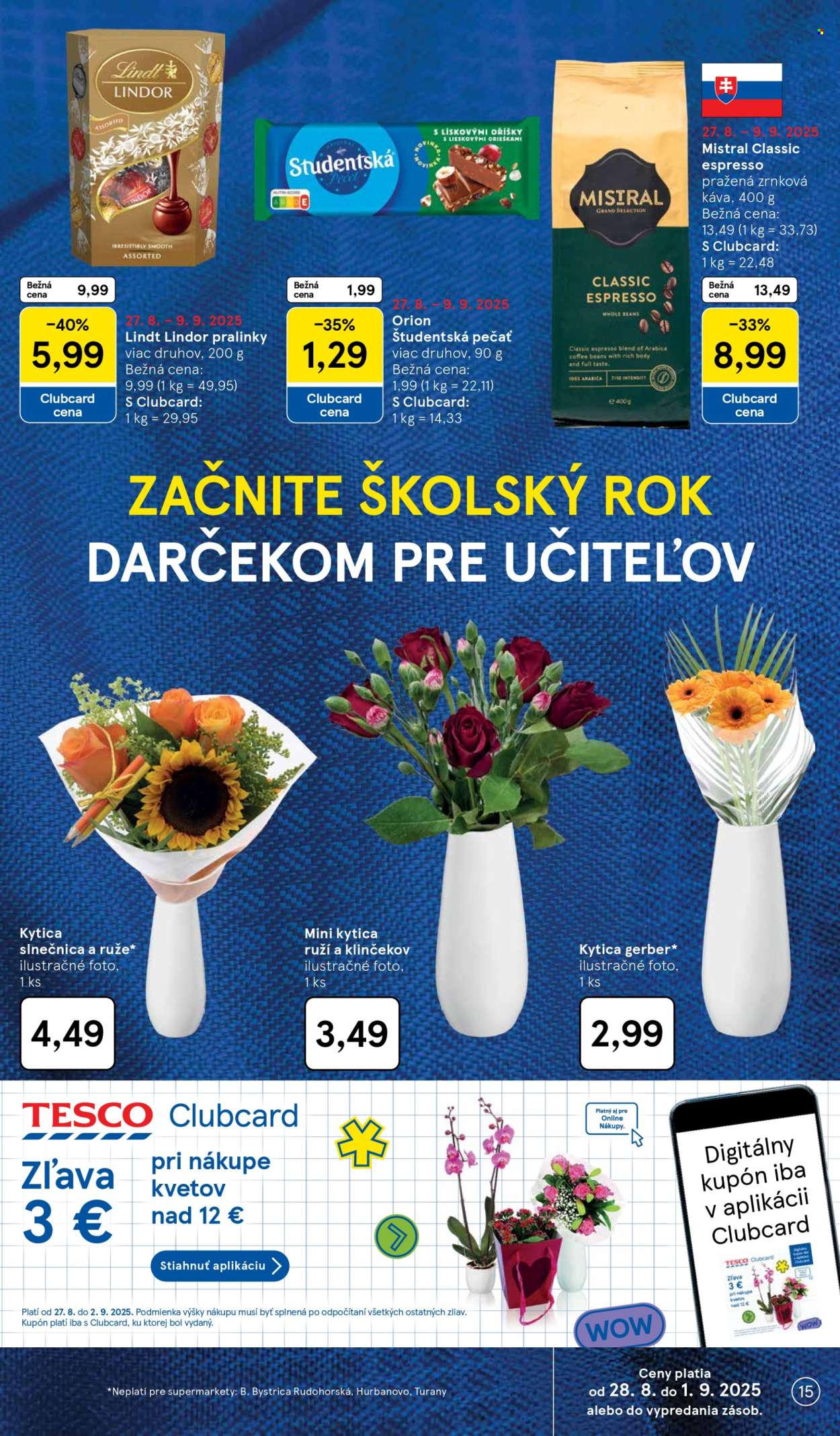 Leták TESCO supermarket - 27.8.2025 - 2.9.2025. Strana 15