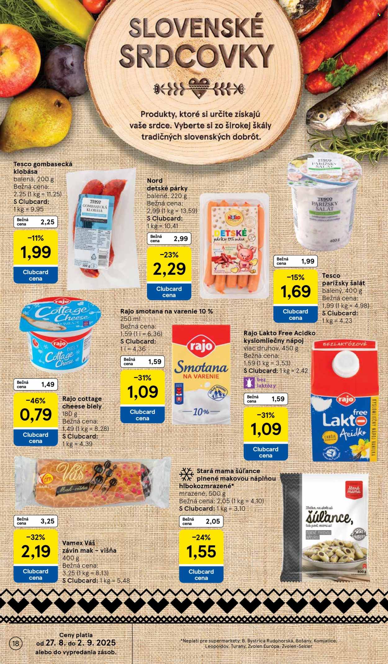 Leták TESCO supermarket - 27.8.2025 - 2.9.2025. Strana 18