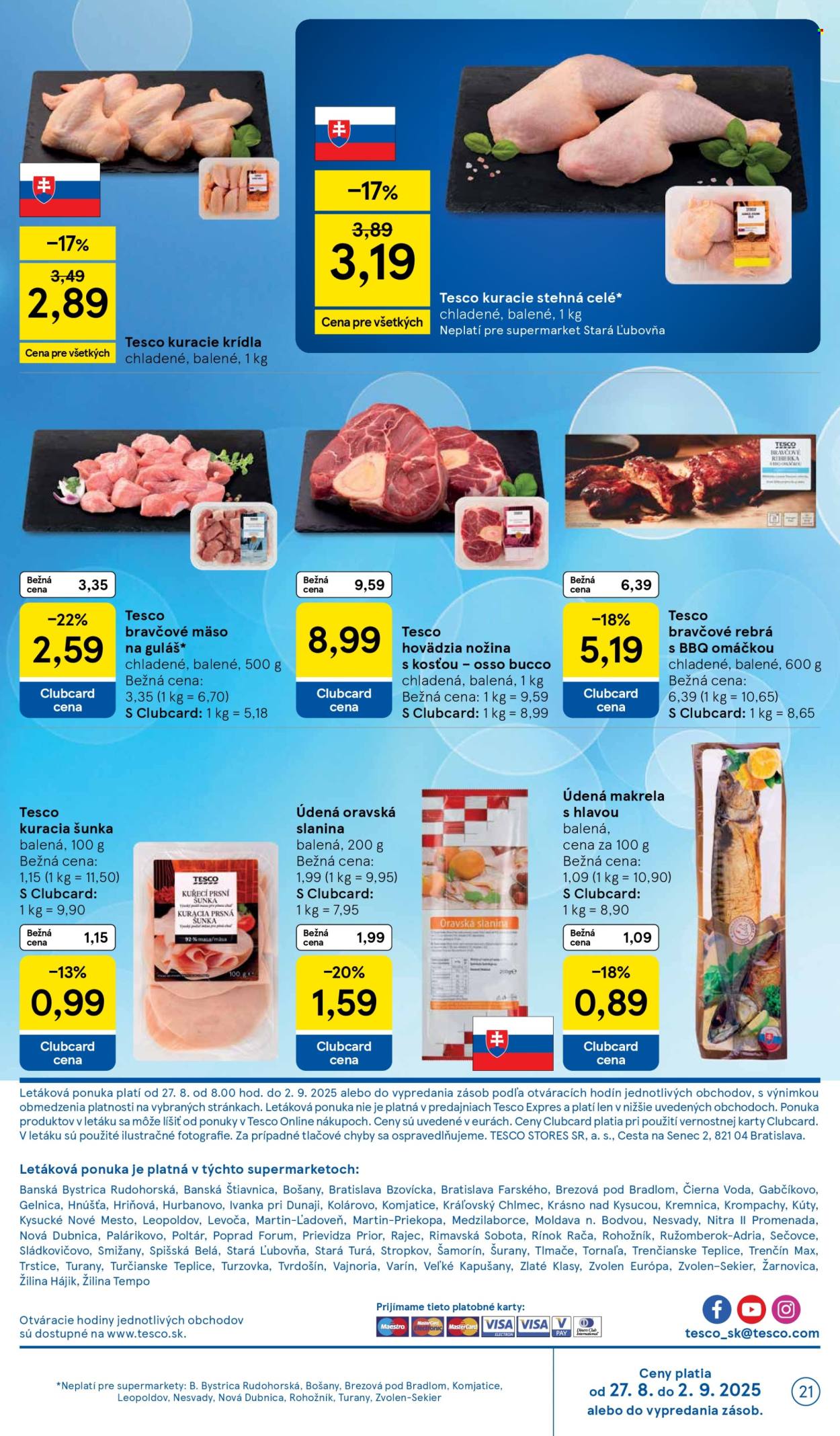 Leták TESCO supermarket - 27.8.2025 - 2.9.2025. Strana 21