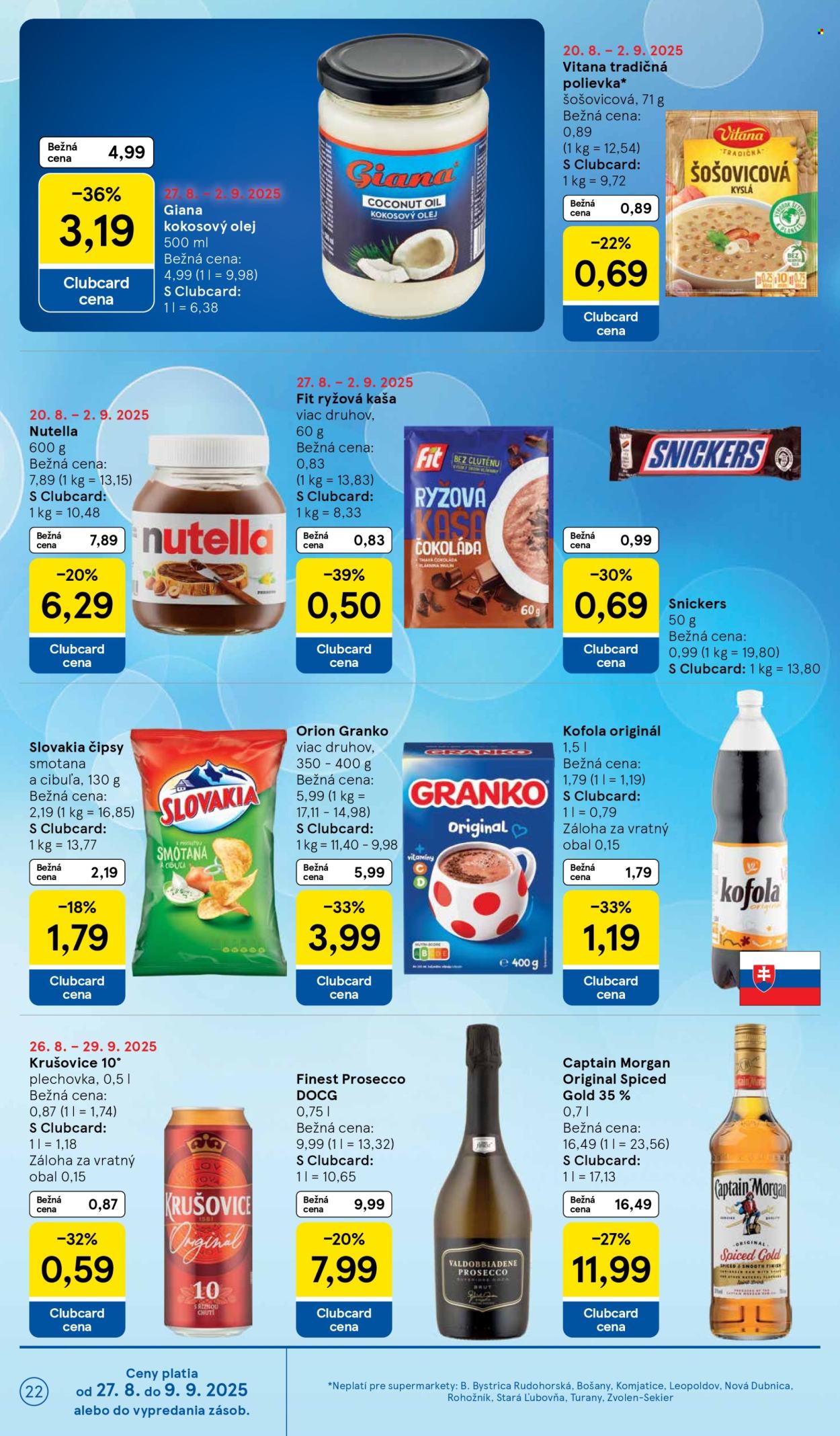 Leták TESCO supermarket - 27.8.2025 - 2.9.2025. Strana 22