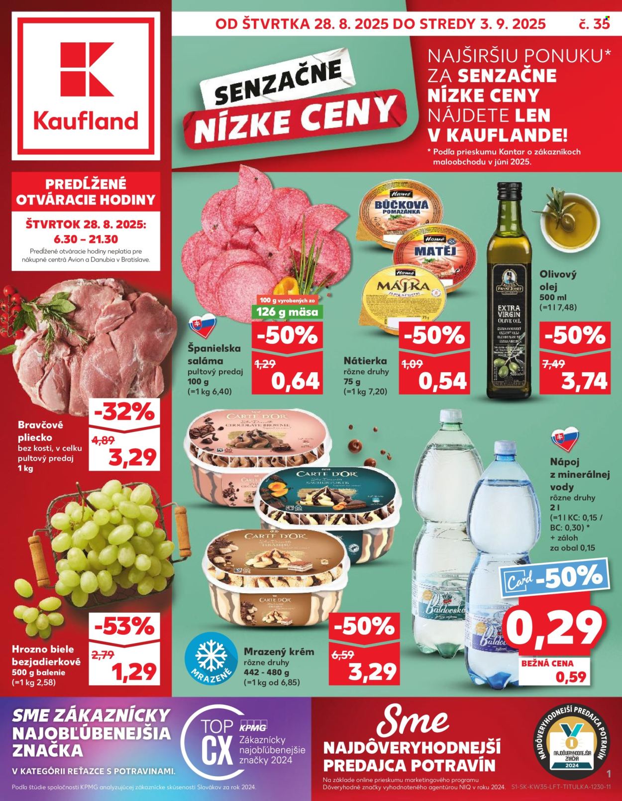 Leták Kaufland - 28.8.2025 - 3.9.2025. Strana 1