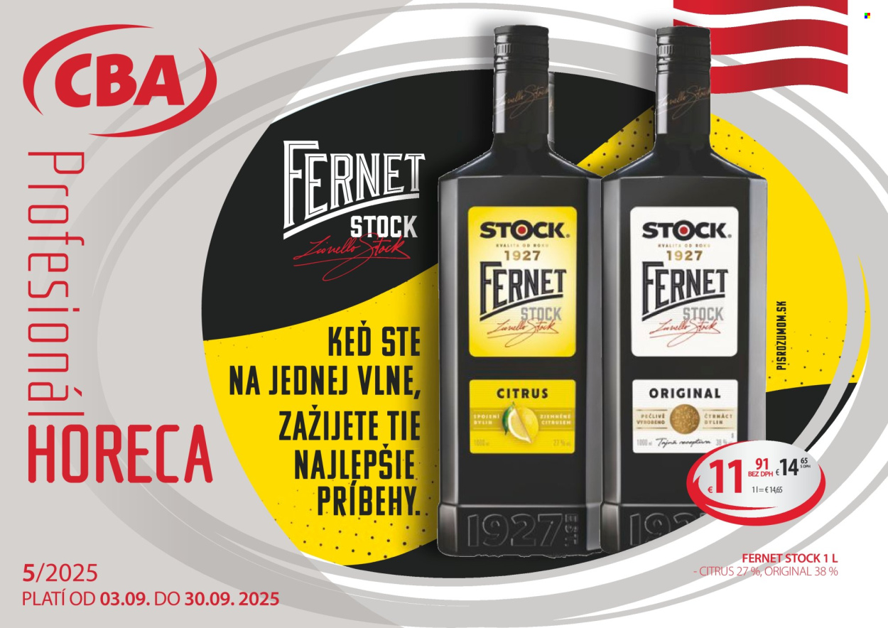 Leták CBA Komfos - 3.9.2025 - 30.9.2025. Strana 1