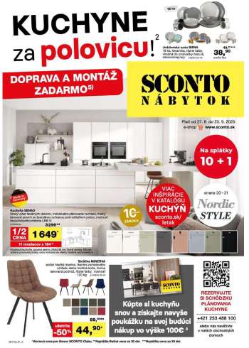 Leták Sconto nábytok - 27.8.2025 - 23.9.2025.