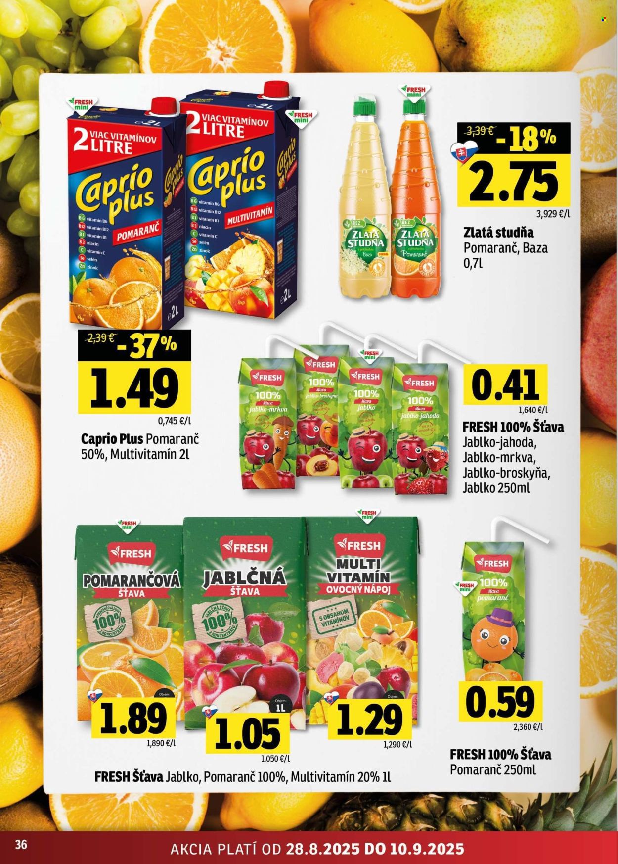 Leták FRESH - 28.8.2025 - 10.9.2025. Strana 36