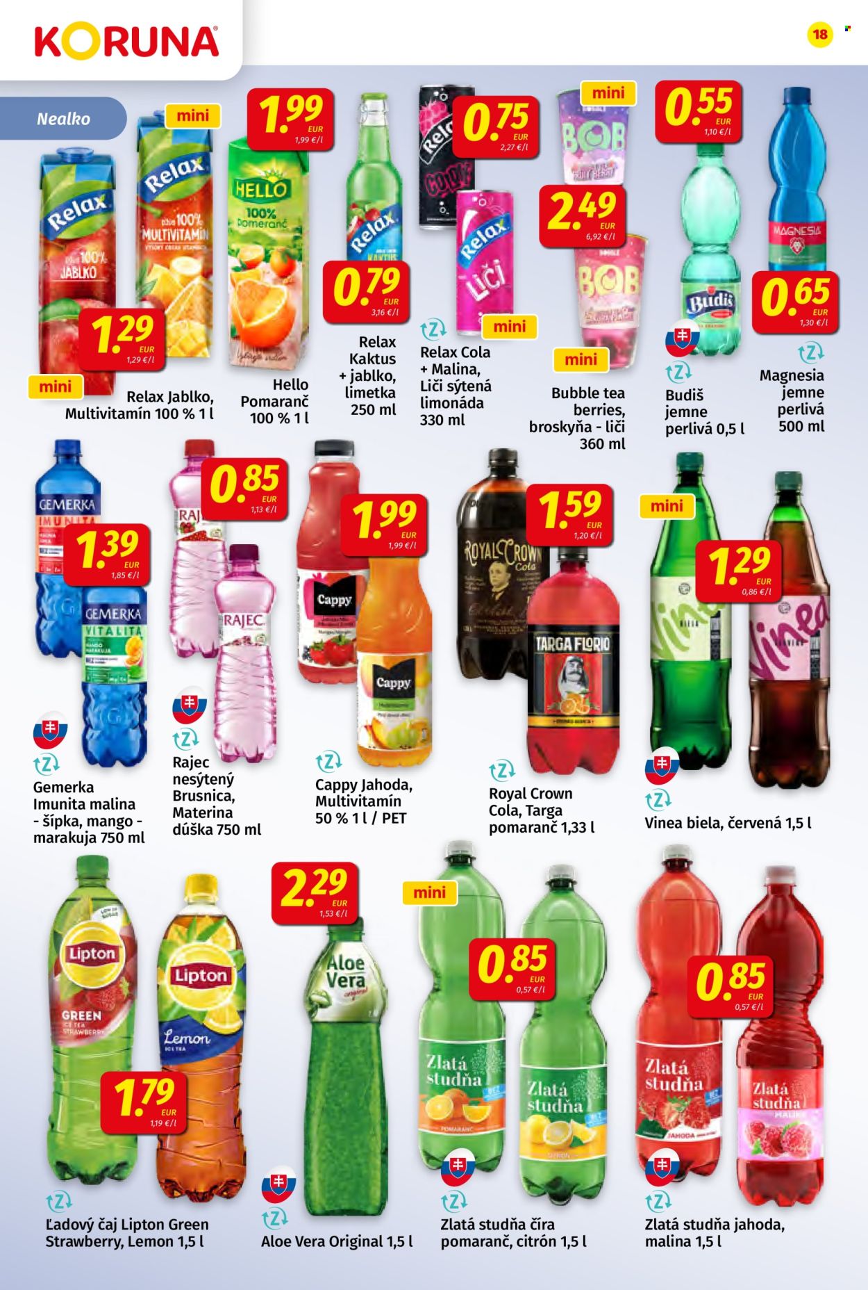 Leták Potraviny KORUNA - 28.8.2025 - 10.9.2025. Strana 18
