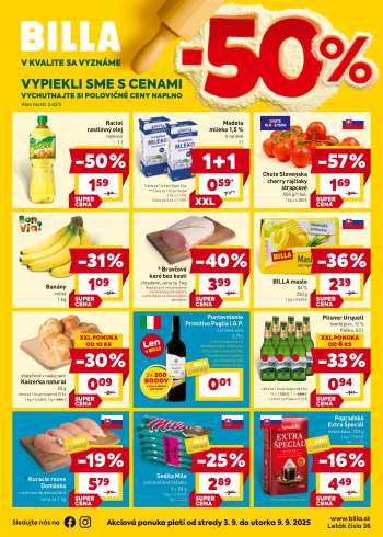 Leták Billa - 3.9.2025 - 9.9.2025.
