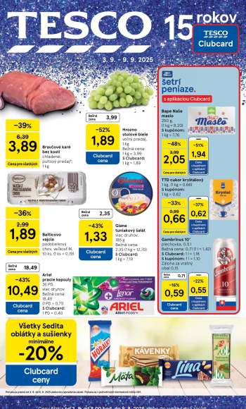Leták TESCO - 3.9.2025 - 9.9.2025.
