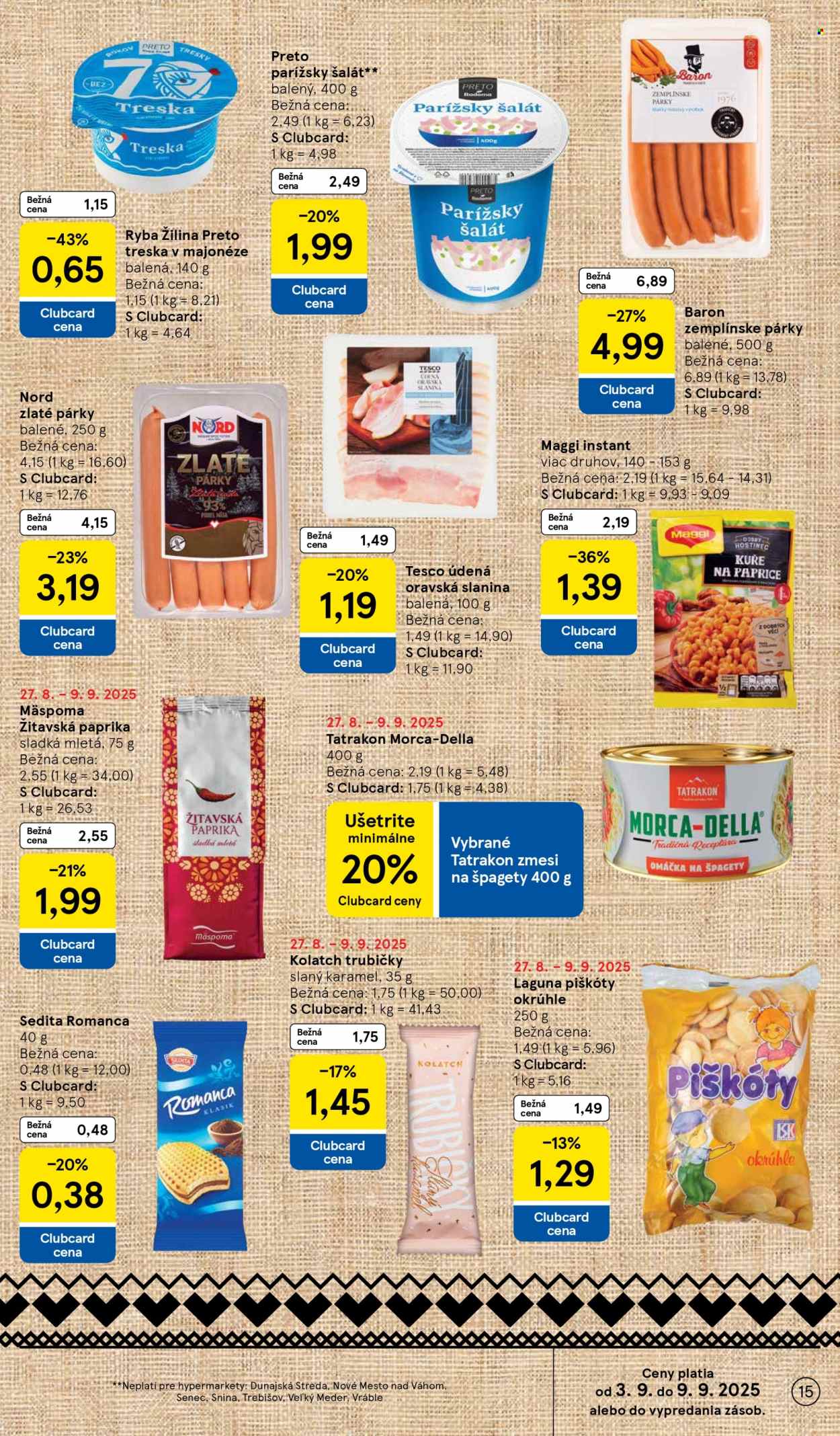 Leták TESCO - 3.9.2025 - 9.9.2025. Strana 15