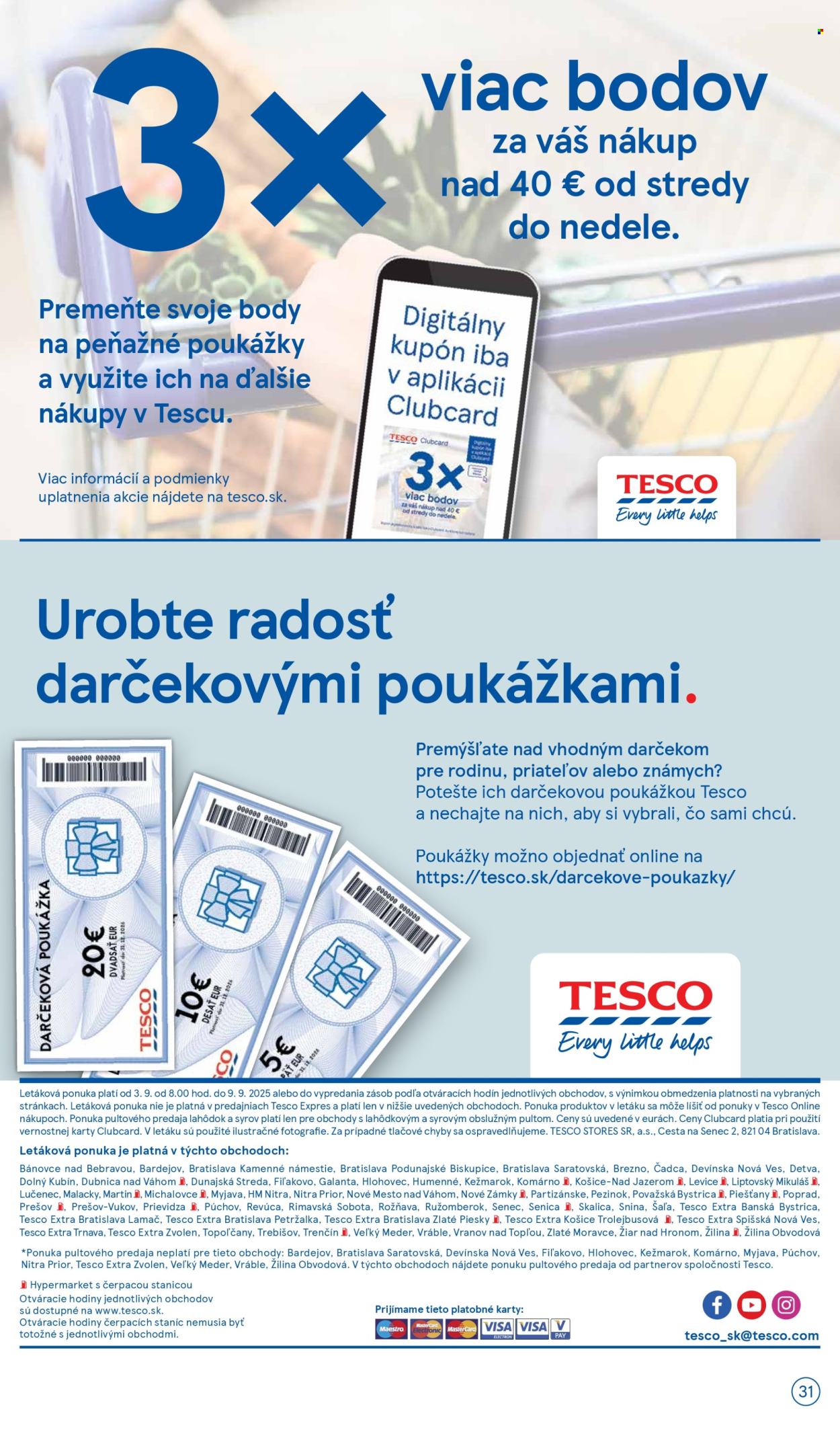 Leták TESCO - 3.9.2025 - 9.9.2025. Strana 31