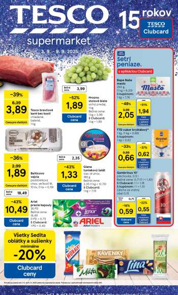 Leták TESCO supermarket - 3.9.2025 - 9.9.2025.