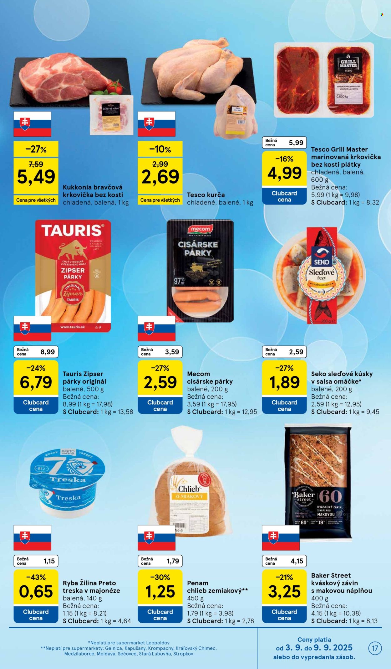 Leták TESCO supermarket - 3.9.2025 - 9.9.2025. Strana 17