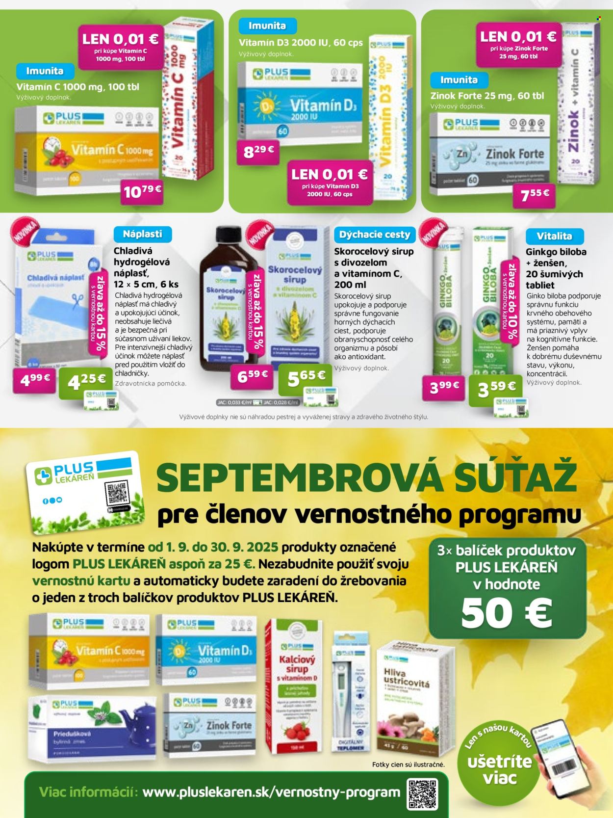 Leták Plus lekáreň - 1.9.2025 - 30.9.2025. Strana 8