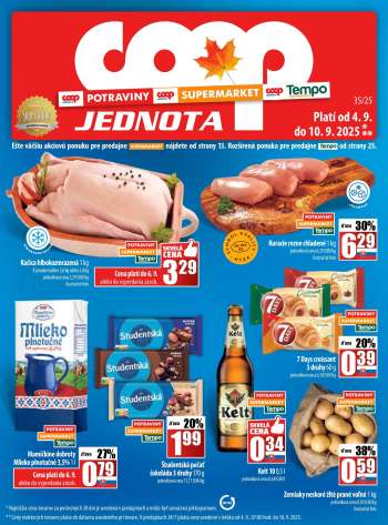Leták COOP Jednota - 4.9.2025 - 10.9.2025.