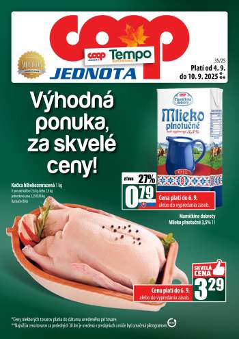 Leták COOP Jednota - 4.9.2025 - 10.9.2025.