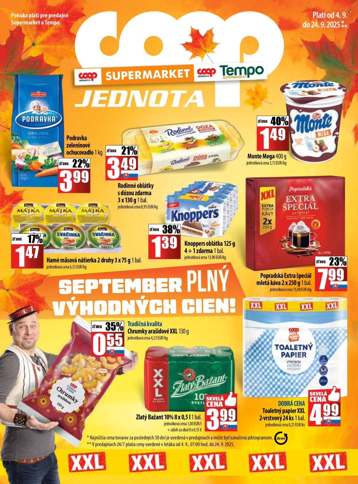 Leták COOP Jednota - 4.9.2025 - 24.9.2025. Strana 1