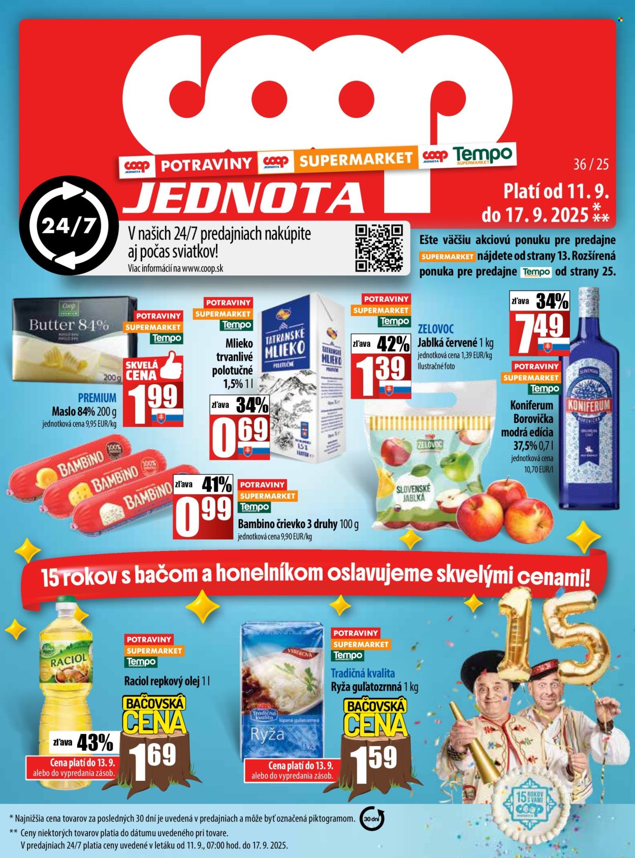 Leták COOP Jednota - 11.9.2025 - 17.9.2025. Strana 1