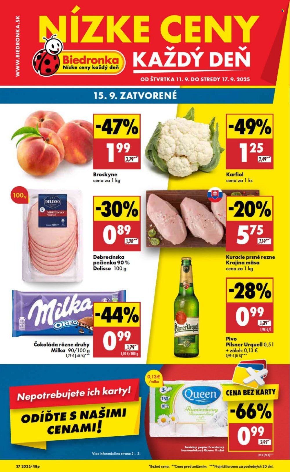 Leták Biedronka - 11.9.2025 - 17.9.2025. Strana 1