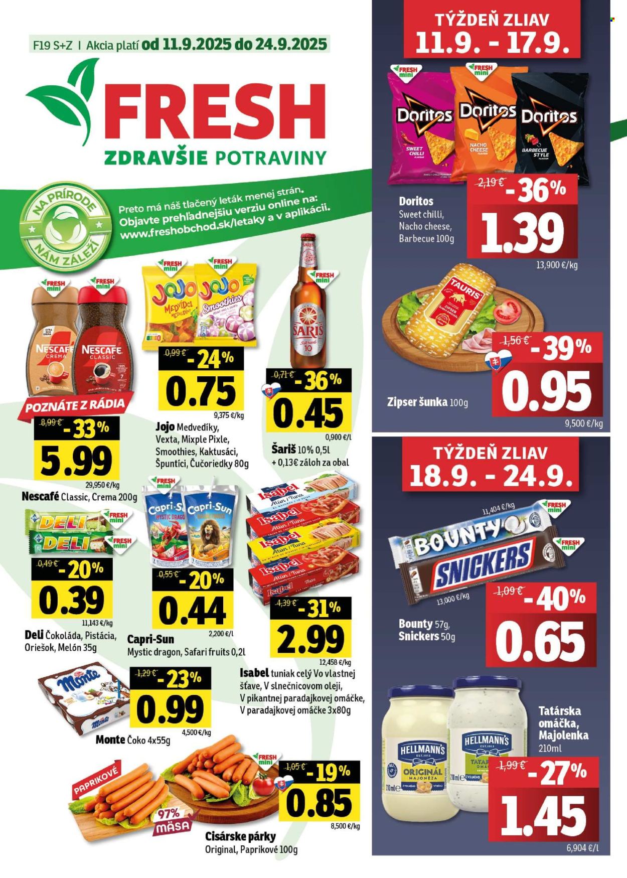 Leták FRESH - 11.9.2025 - 24.9.2025. Strana 1