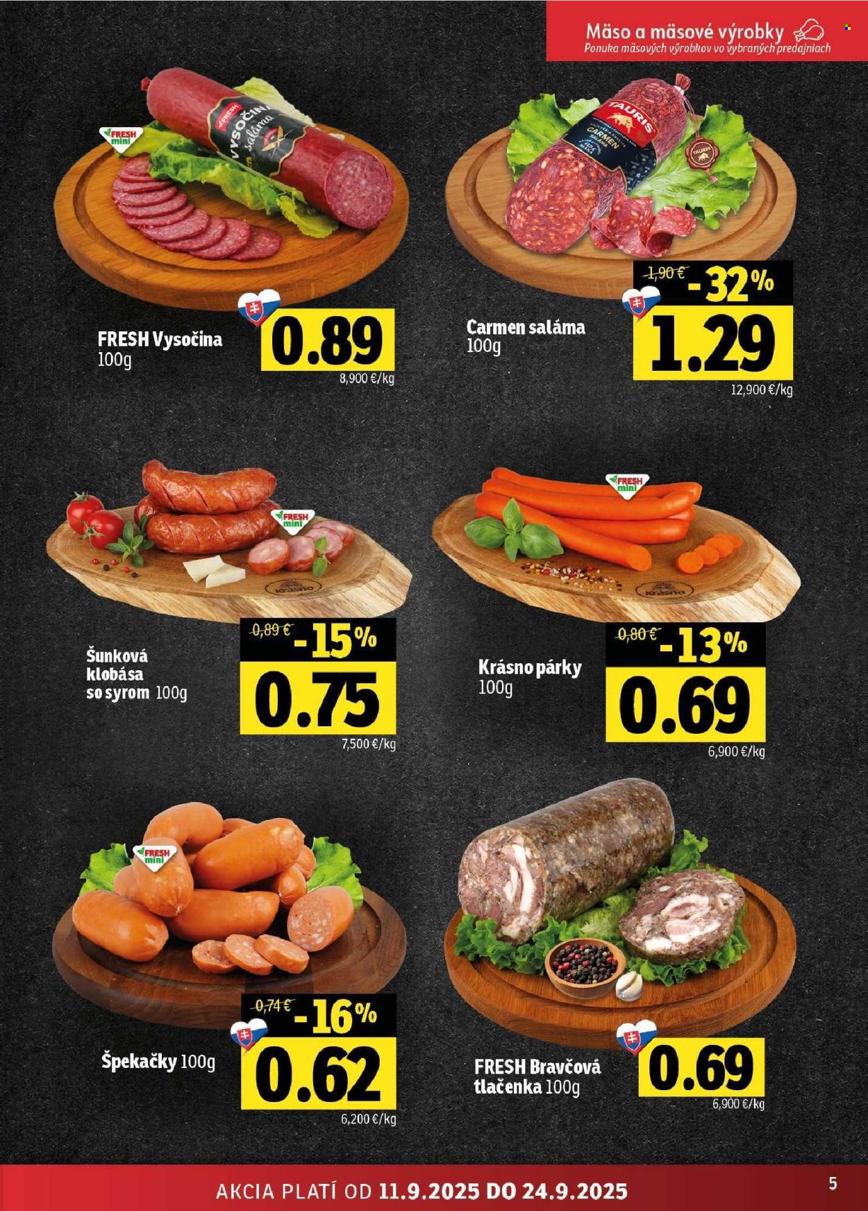 Leták FRESH - 11.9.2025 - 24.9.2025. Strana 5