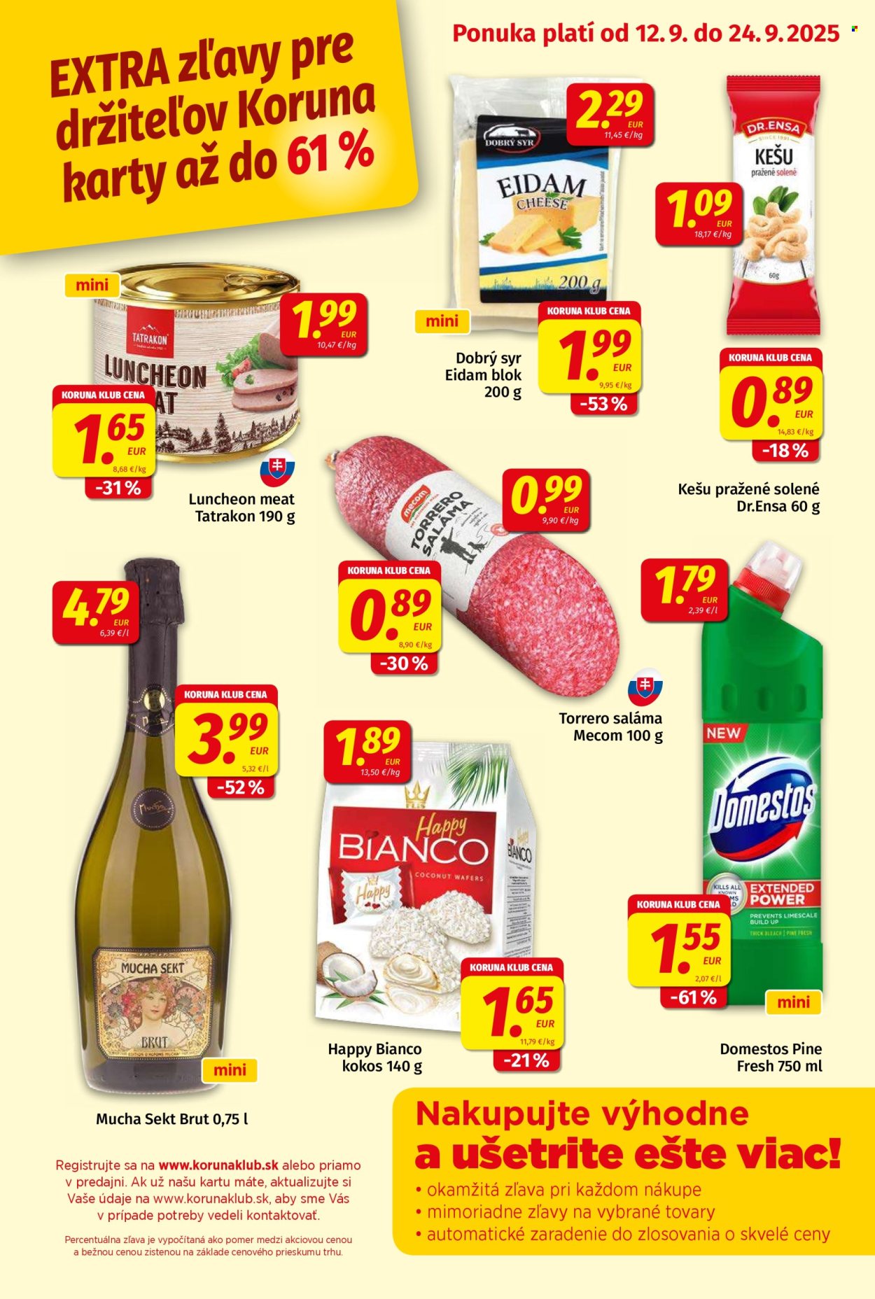 Leták Potraviny KORUNA - 12.9.2025 - 24.9.2025. Strana 9