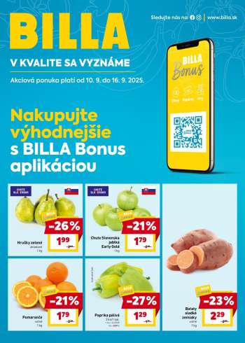 Leták Billa - 10.9.2025 - 16.9.2025.