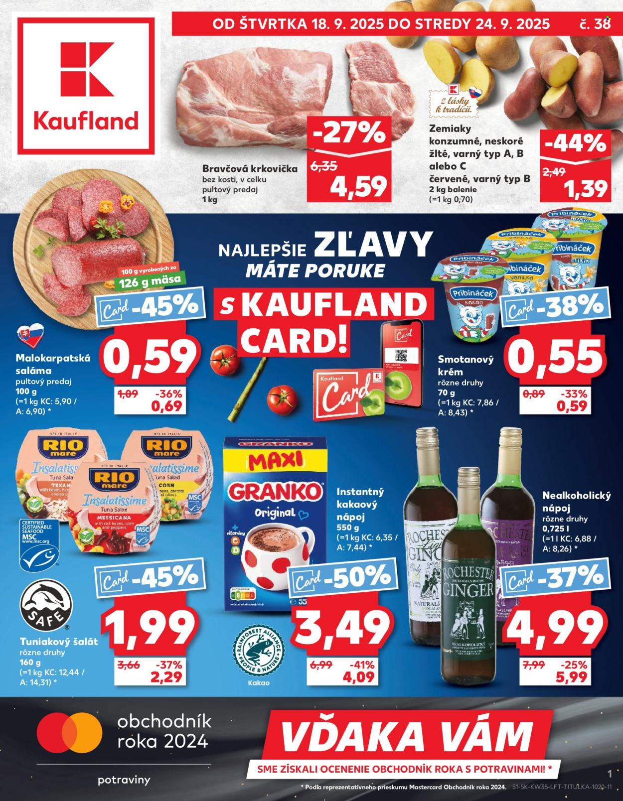 Leták Kaufland - 18.9.2025 - 24.9.2025. Strana 1