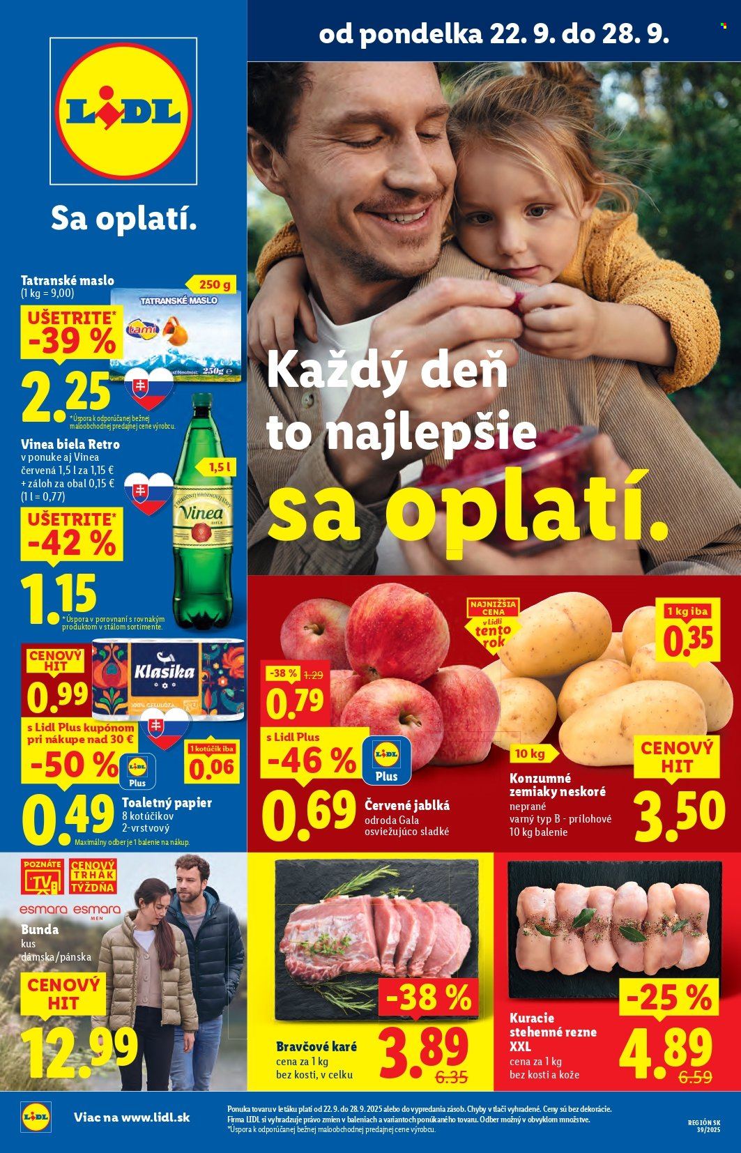 Leták Lidl - 22.9.2025 - 28.9.2025. Strana 1