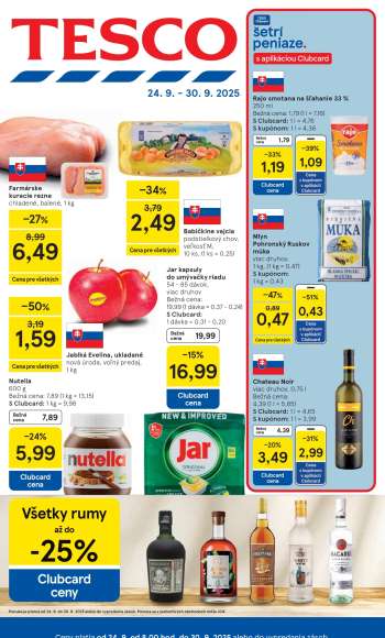 Leták TESCO - 24.9.2025 - 30.9.2025.