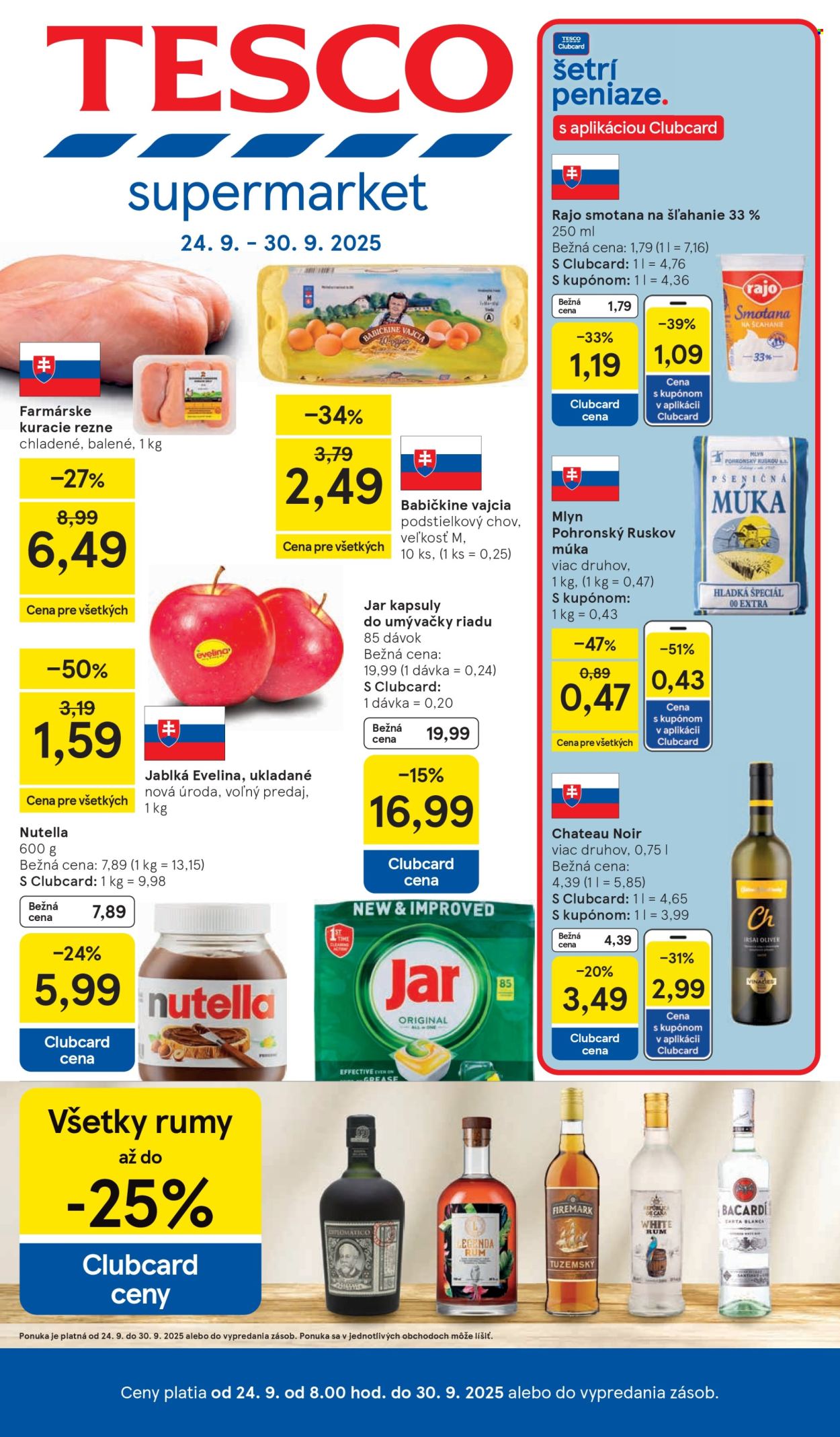 Leták TESCO supermarket - 24.9.2025 - 30.9.2025. Strana 1
