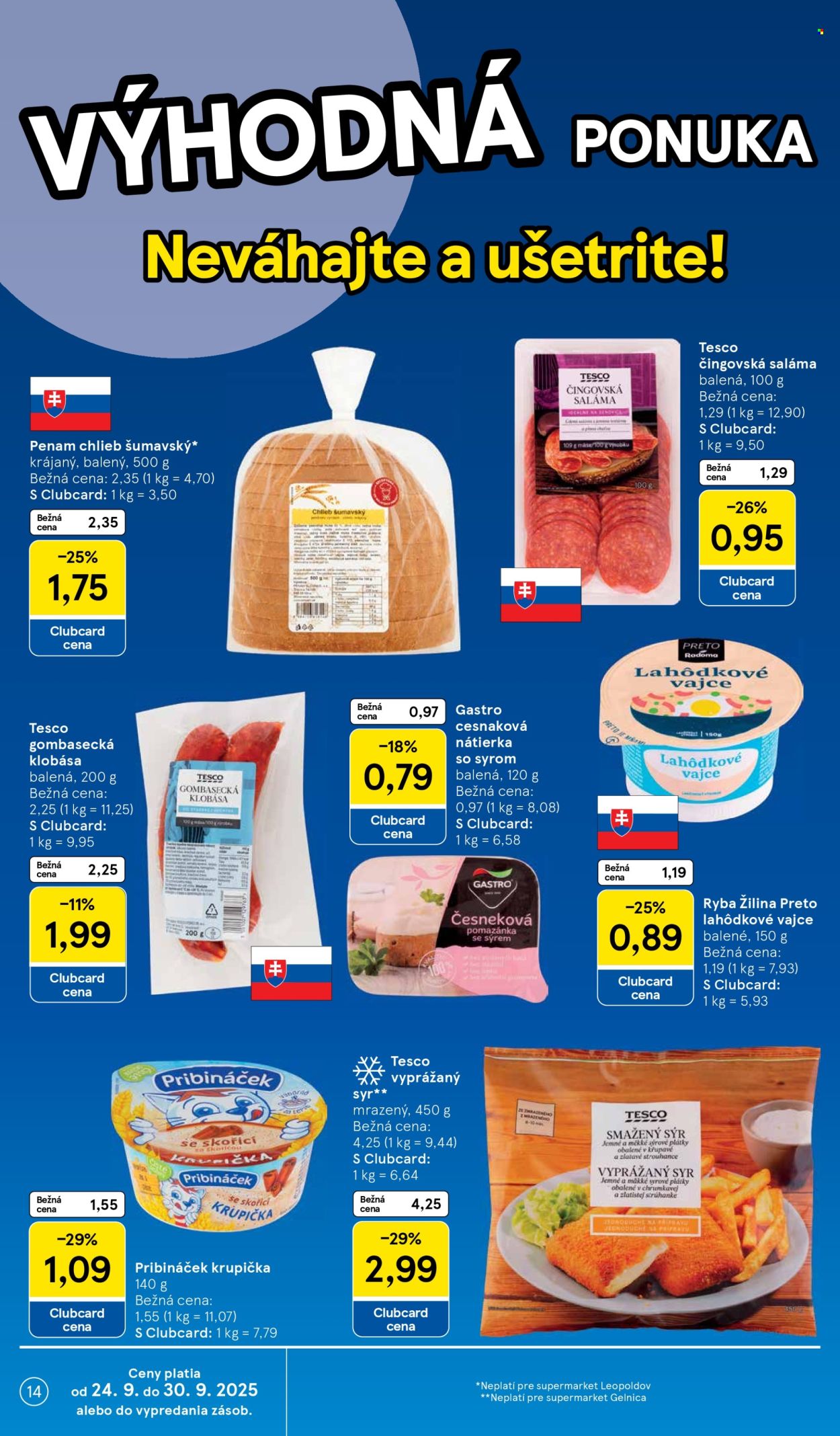 Leták TESCO supermarket - 24.9.2025 - 30.9.2025. Strana 14