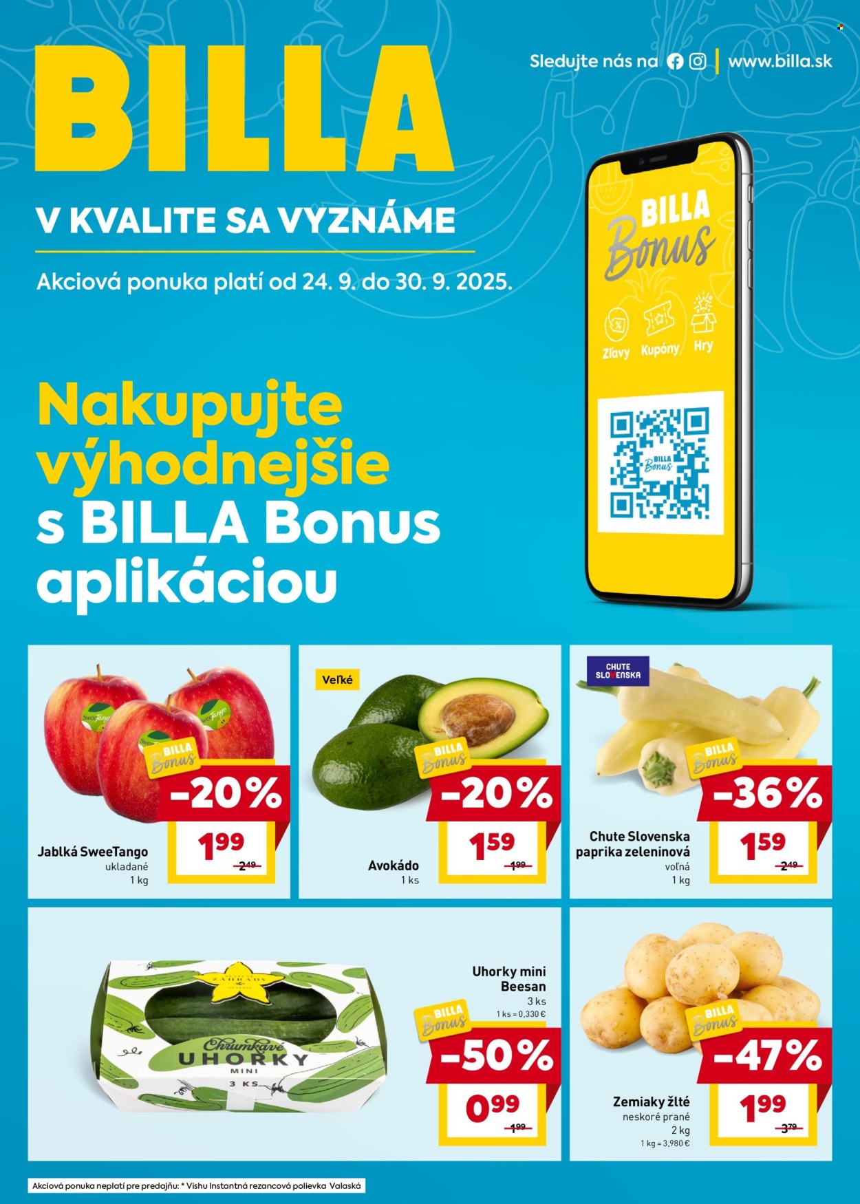 Leták Billa - 24.9.2025 - 30.9.2025. Strana 1