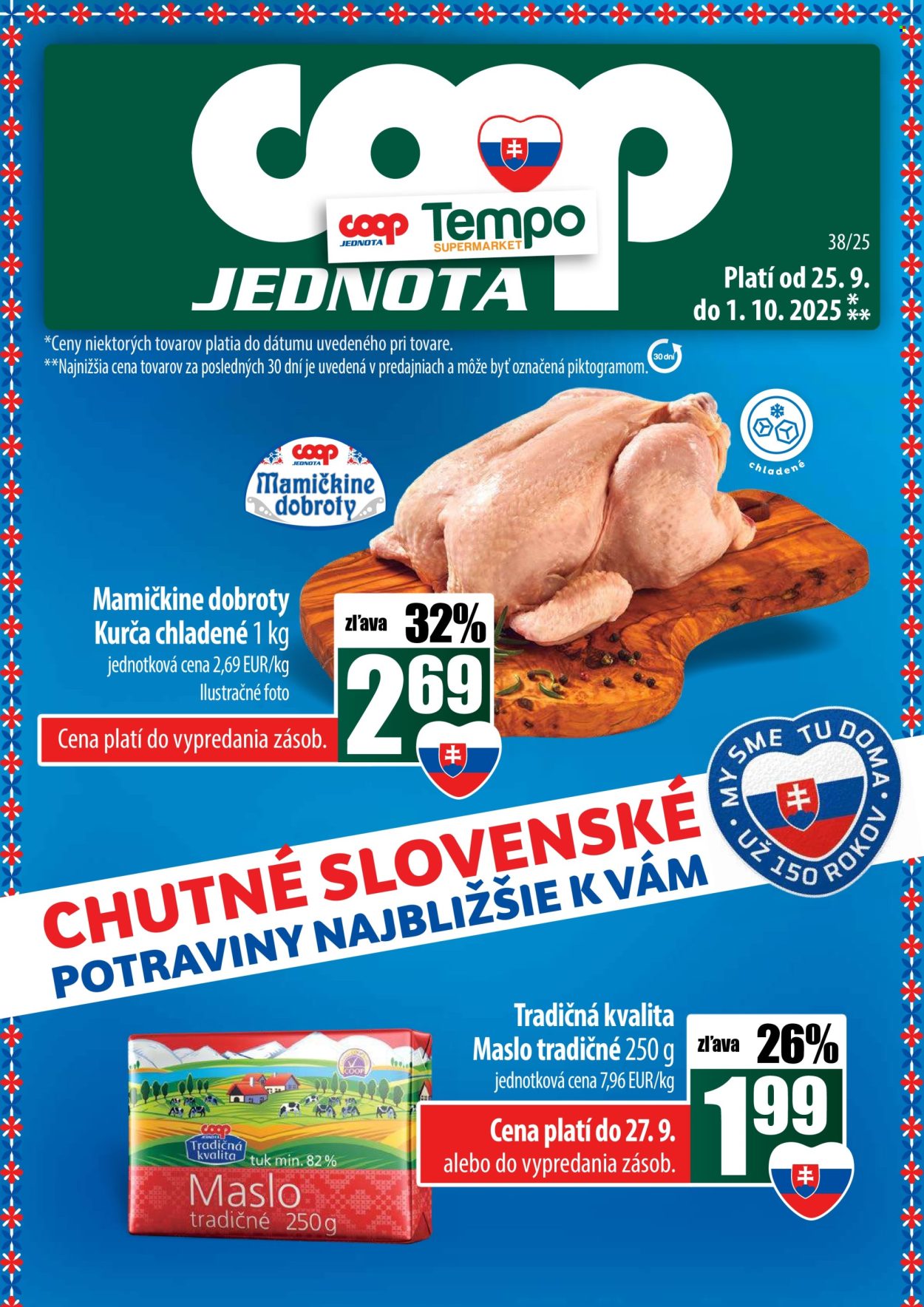 Leták COOP Jednota - 25.9.2025 - 1.10.2025. Strana 1
