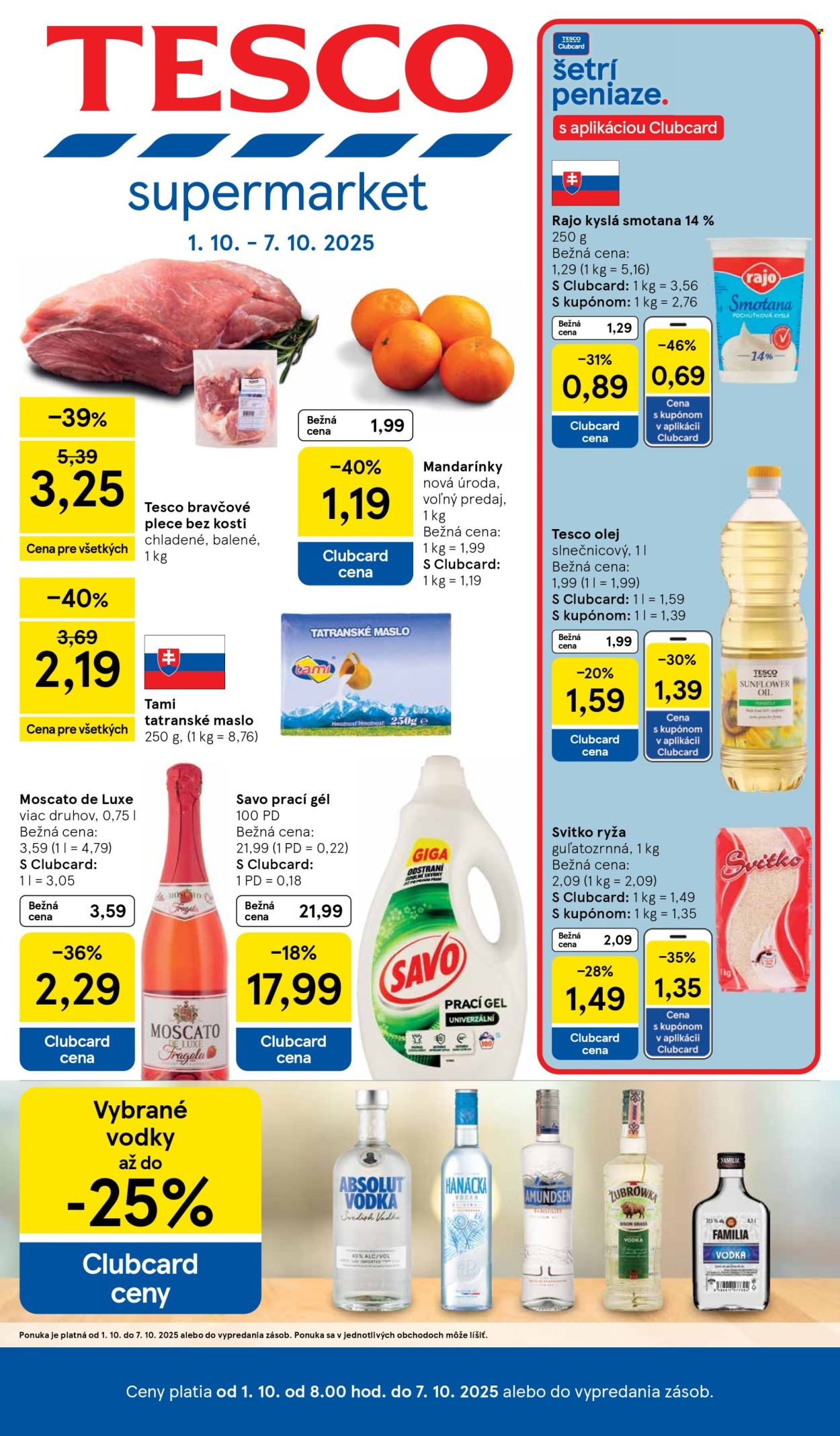 Leták TESCO supermarket - 1.10.2025 - 7.10.2025. Strana 1