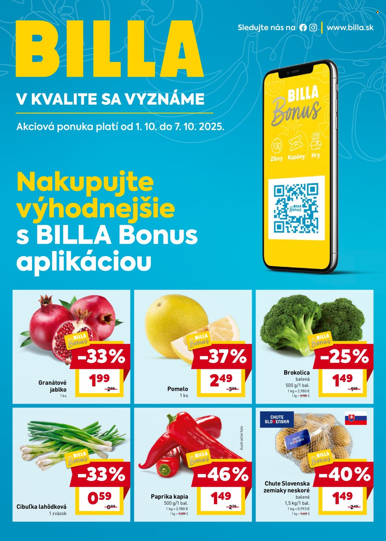 Leták Billa - 1.10.2025 - 7.10.2025. Strana 1