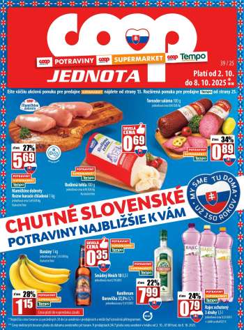 Leták COOP Jednota - 2.10.2025 - 8.10.2025.