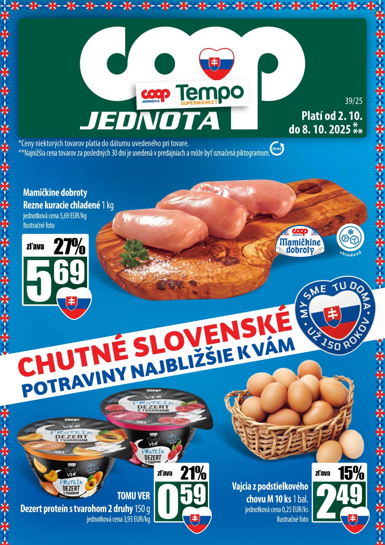 Leták COOP Jednota - 2.10.2025 - 8.10.2025. Strana 1