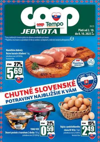 Leták COOP Jednota - 2.10.2025 - 8.10.2025.