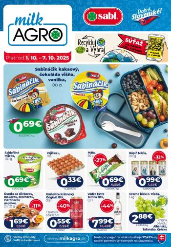Leták Milk AGRO - 1.10.2025 - 7.10.2025.