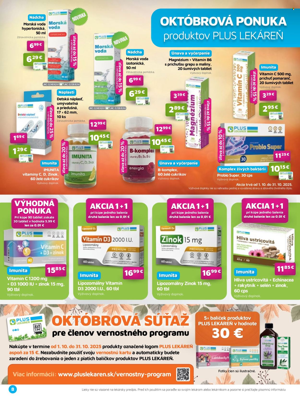 Leták Plus lekáreň - 1.10.2025 - 31.10.2025. Strana 8