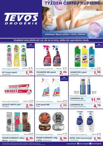 Leták Tevos Drogérie - 1.10.2025 - 10.10.2025.