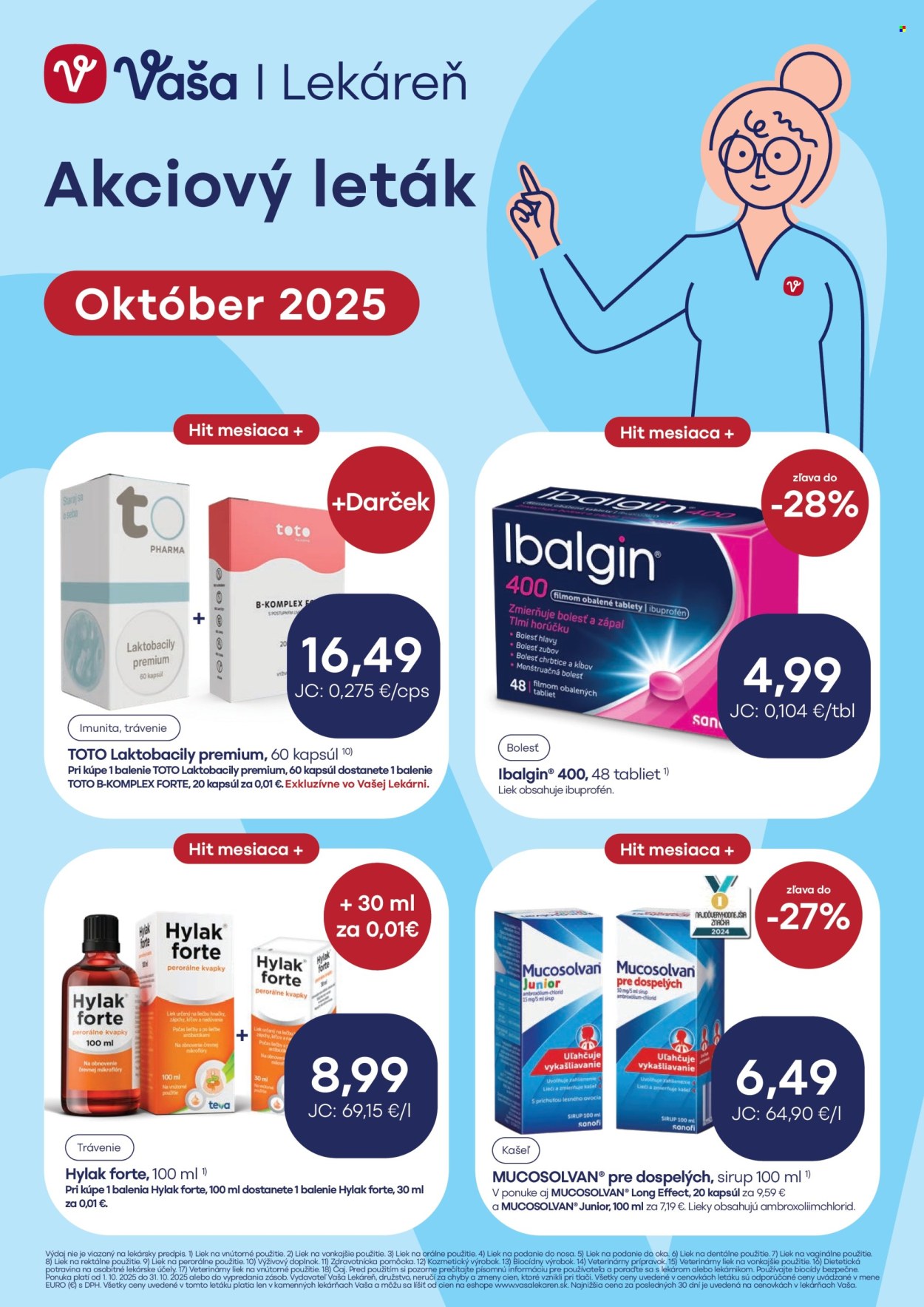 Leták Vaša lekáreň - 1.10.2025 - 31.10.2025. Strana 1