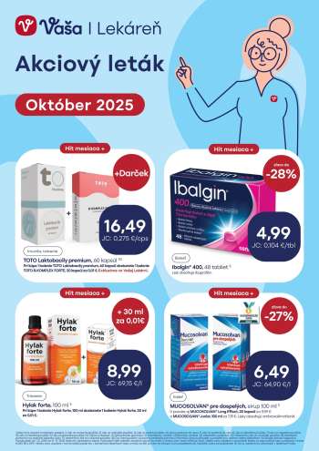 Leták Vaša lekáreň - 1.10.2025 - 31.10.2025.