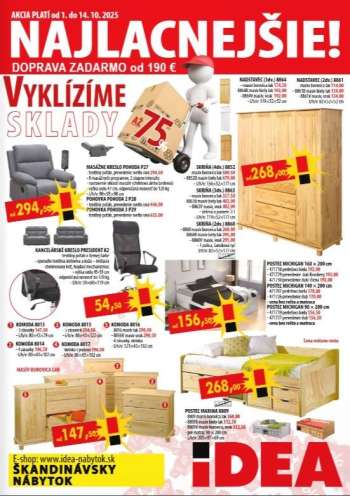 Leták IDEA nábytok - 1.10.2025 - 14.10.2025.