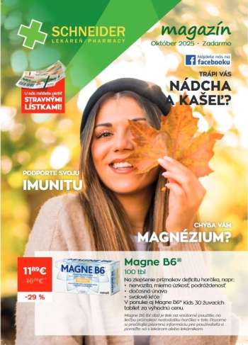 Leták Schneider Lekáreň - 1.10.2025 - 31.10.2025.