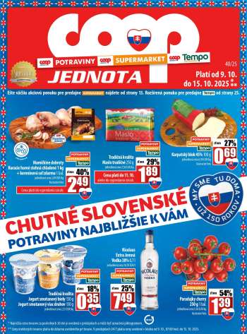 Leták COOP Jednota - 9.10.2025 - 15.10.2025.