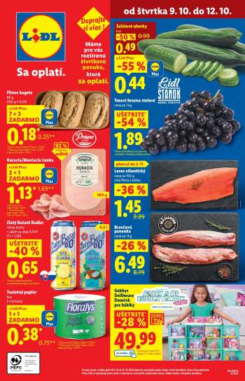 Leták Lidl - 9.10.2025 - 12.10.2025.