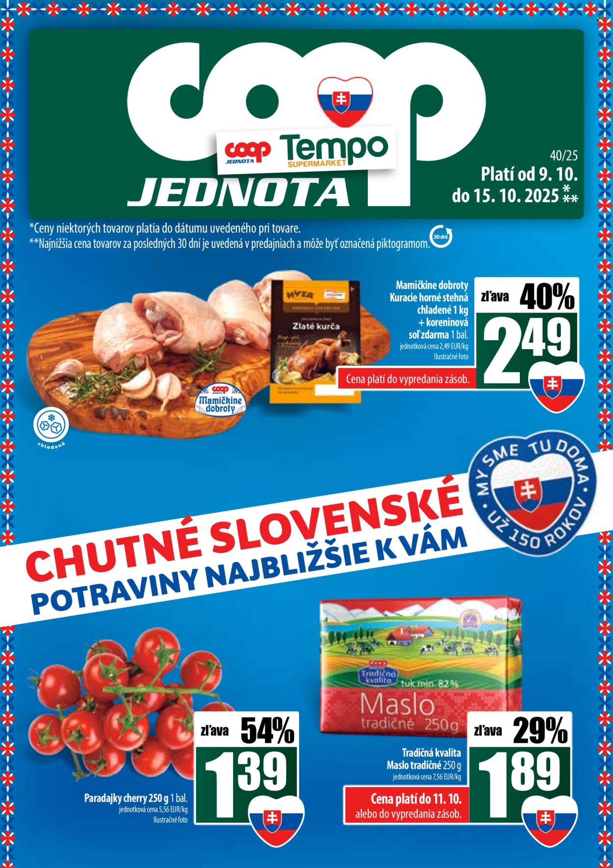 Leták COOP Jednota - 9.10.2025 - 15.10.2025. Strana 1